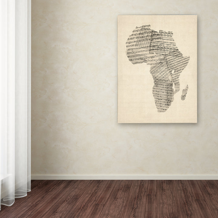 Michael Tompsett Old Sheet Music Map of Africa Canvas Art 18 x 24 Image 3