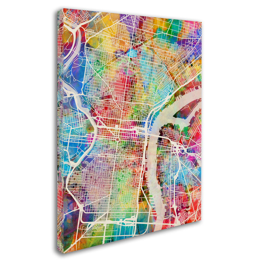 Michael Tompsett Philadelphia Pennsylvania Street Map Canvas Art 18 x 24 Image 2