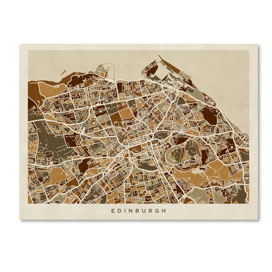 Michael Tompsett Edinburgh Street Map II Canvas Art 18 x 24 Image 1