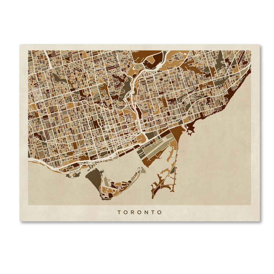 Michael Tompsett Toronto Street Map II Canvas Art 18 x 24 Image 1