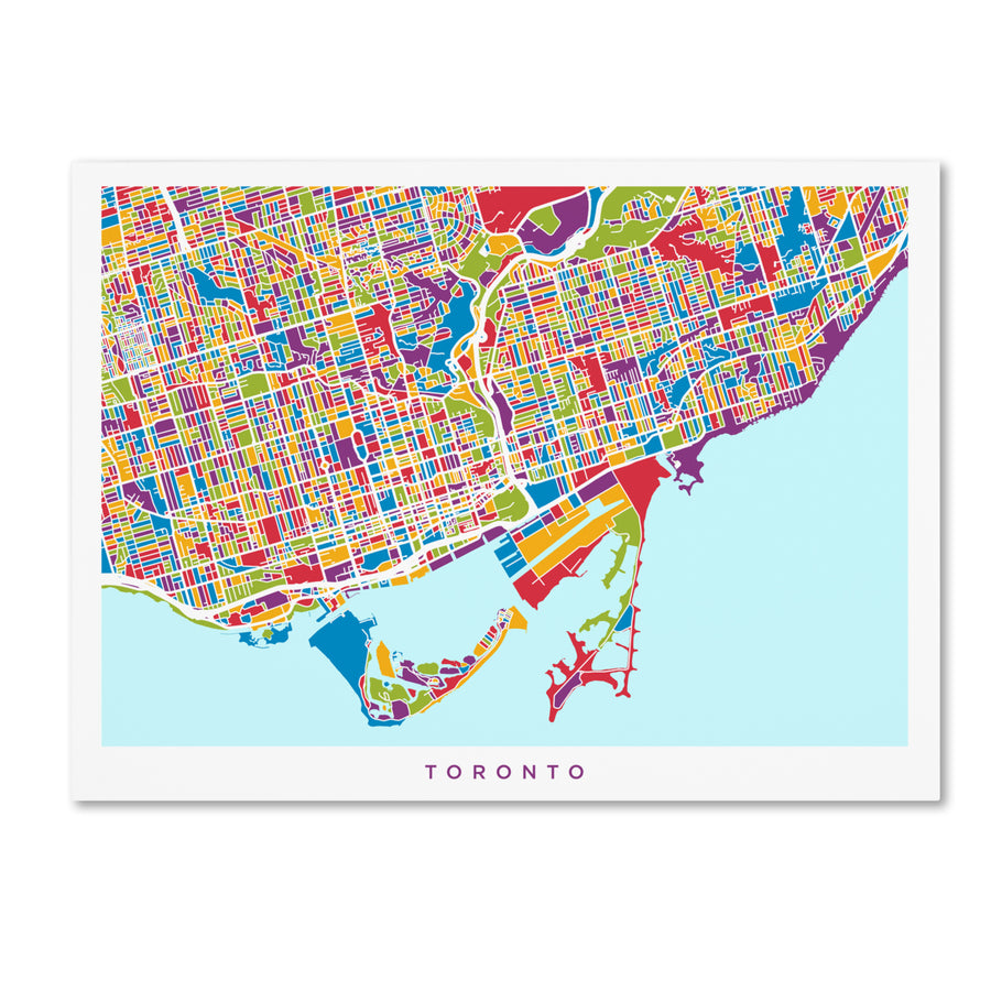 Michael Tompsett Toronto Street Map III Canvas Art 18 x 24 Image 1