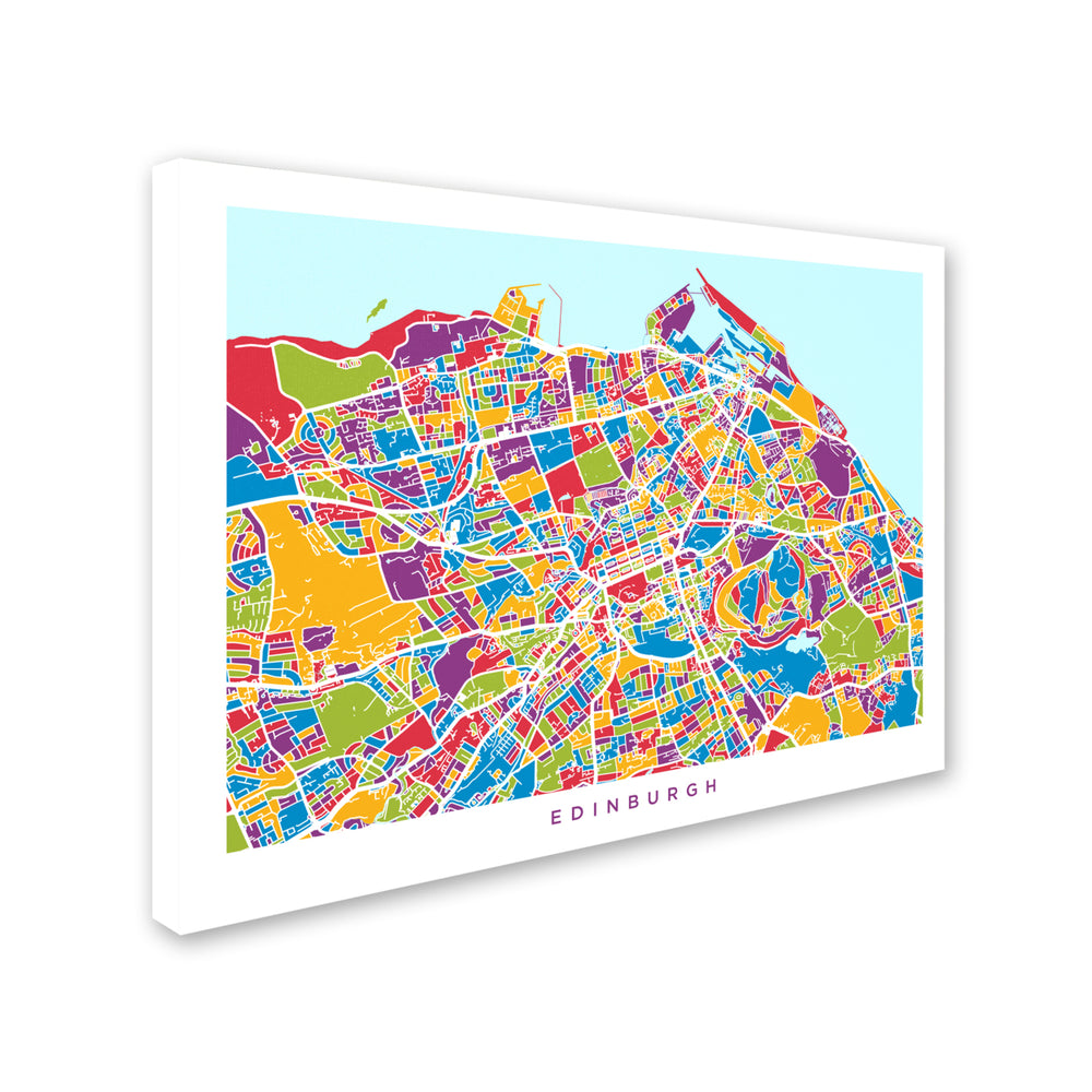 Michael Tompsett Edinburgh Street Map III Canvas Art 18 x 24 Image 2