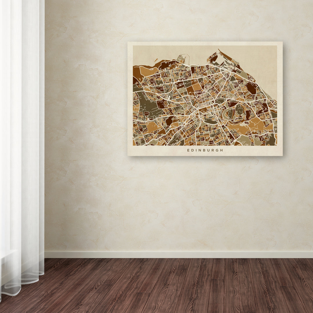 Michael Tompsett Edinburgh Street Map II Canvas Art 18 x 24 Image 3