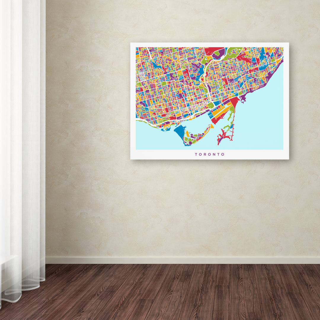 Michael Tompsett Toronto Street Map III Canvas Art 18 x 24 Image 3