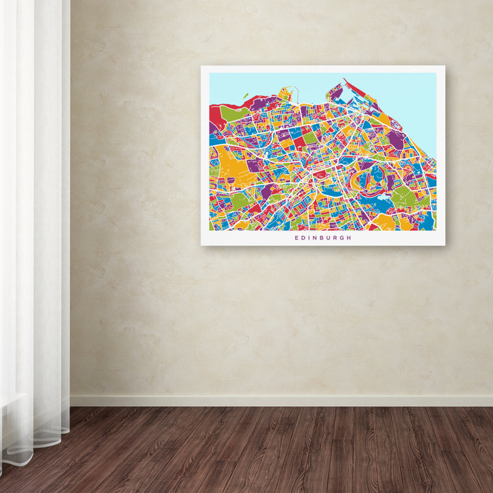 Michael Tompsett Edinburgh Street Map III Canvas Art 18 x 24 Image 3