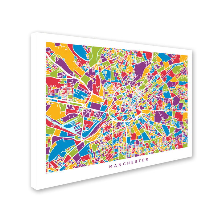 Michael Tompsett Manchester England Street Map III Canvas Art 18 x 24 Image 2