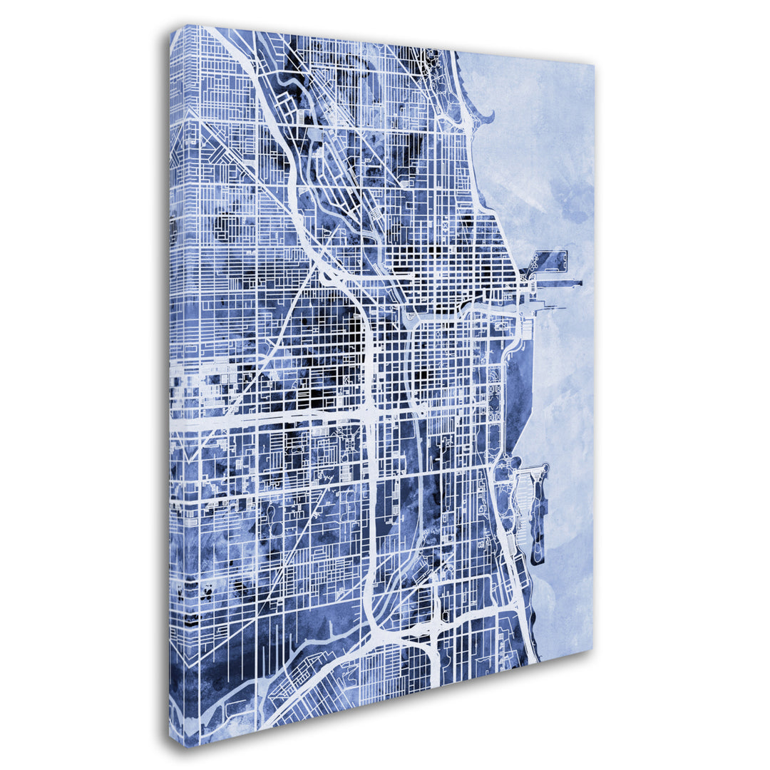 Michael Tompsett Chicago City Street Map BandW Canvas Art 18 x 24 Image 2