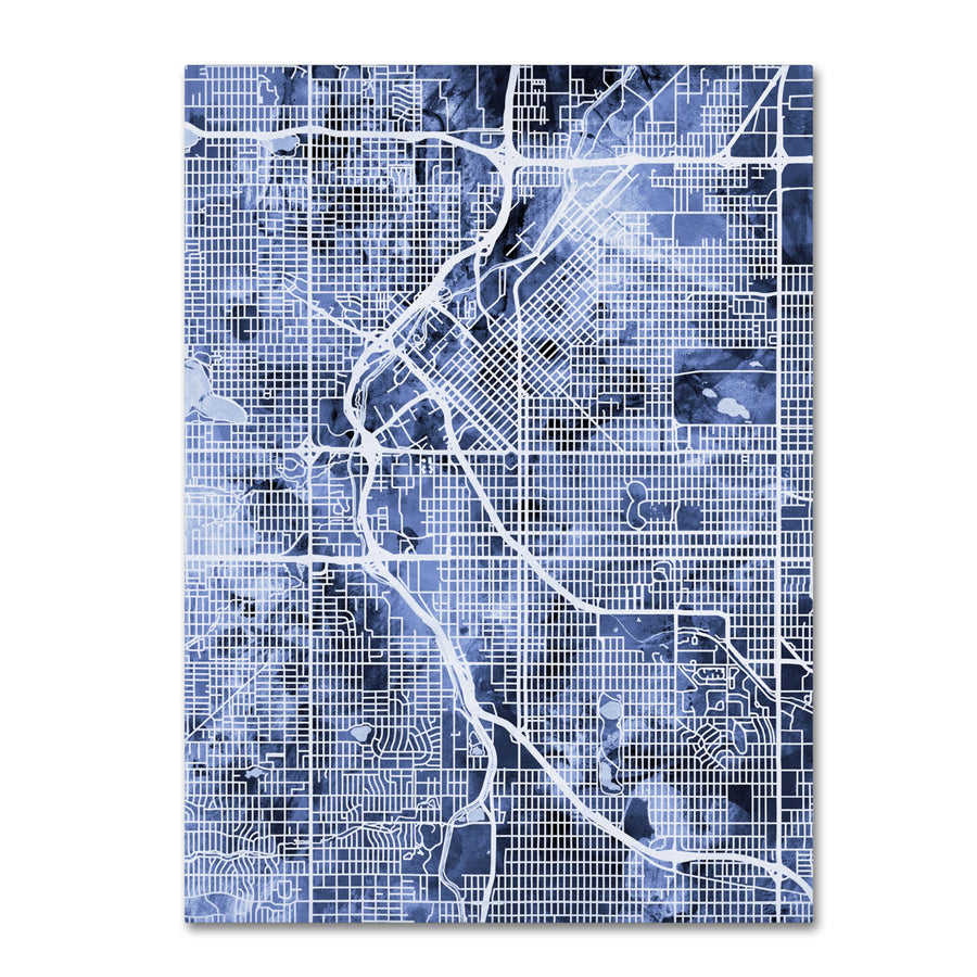Michael Tompsett Denver Colorado Street Map BandW Canvas Art 18 x 24 Image 1
