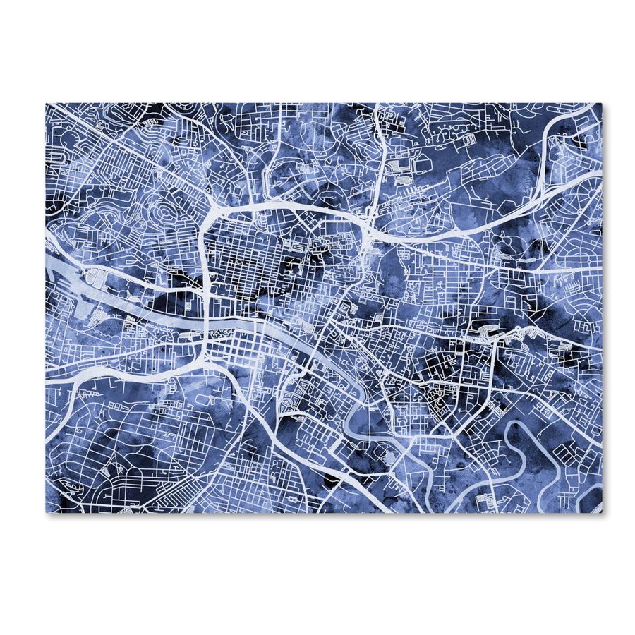 Michael Tompsett Glasgow Street Map BandW Canvas Art 18 x 24 Image 1