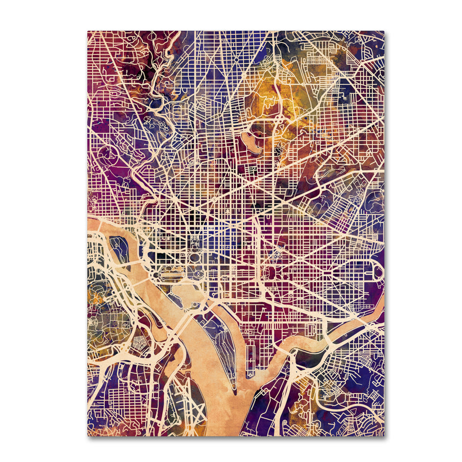 Michael Tompsett Washington DC Street Map 2 Canvas Art 18 x 24 Image 1