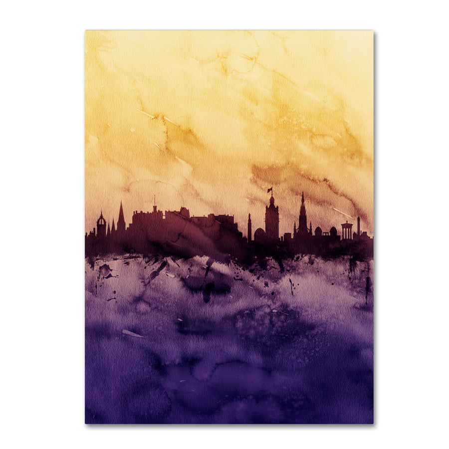 Michael Tompsett Edinburgh Skyline Tall Yellow Canvas Art 18 x 24 Image 1