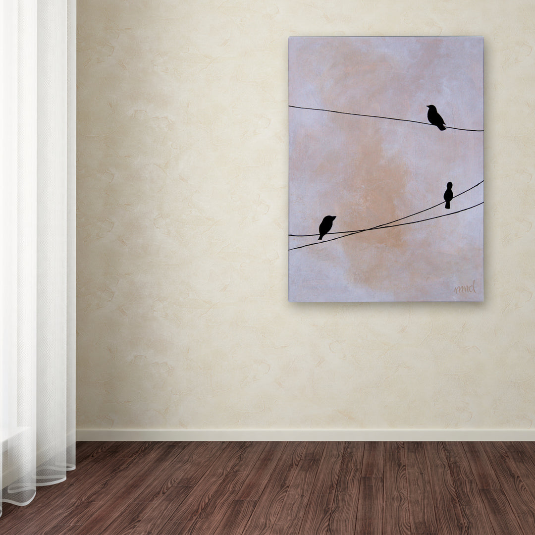 Nicole Dietz Bird on Wire White Canvas Art 18 x 24 Image 3