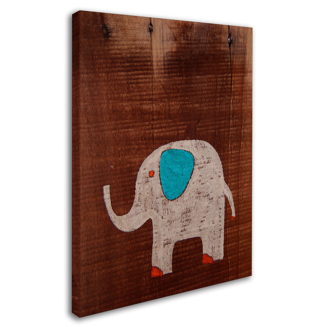 Nicole Dietz Elephant on Wood Canvas Art 18 x 24 Image 2