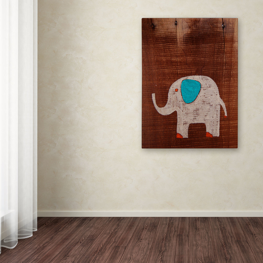 Nicole Dietz Elephant on Wood Canvas Art 18 x 24 Image 3