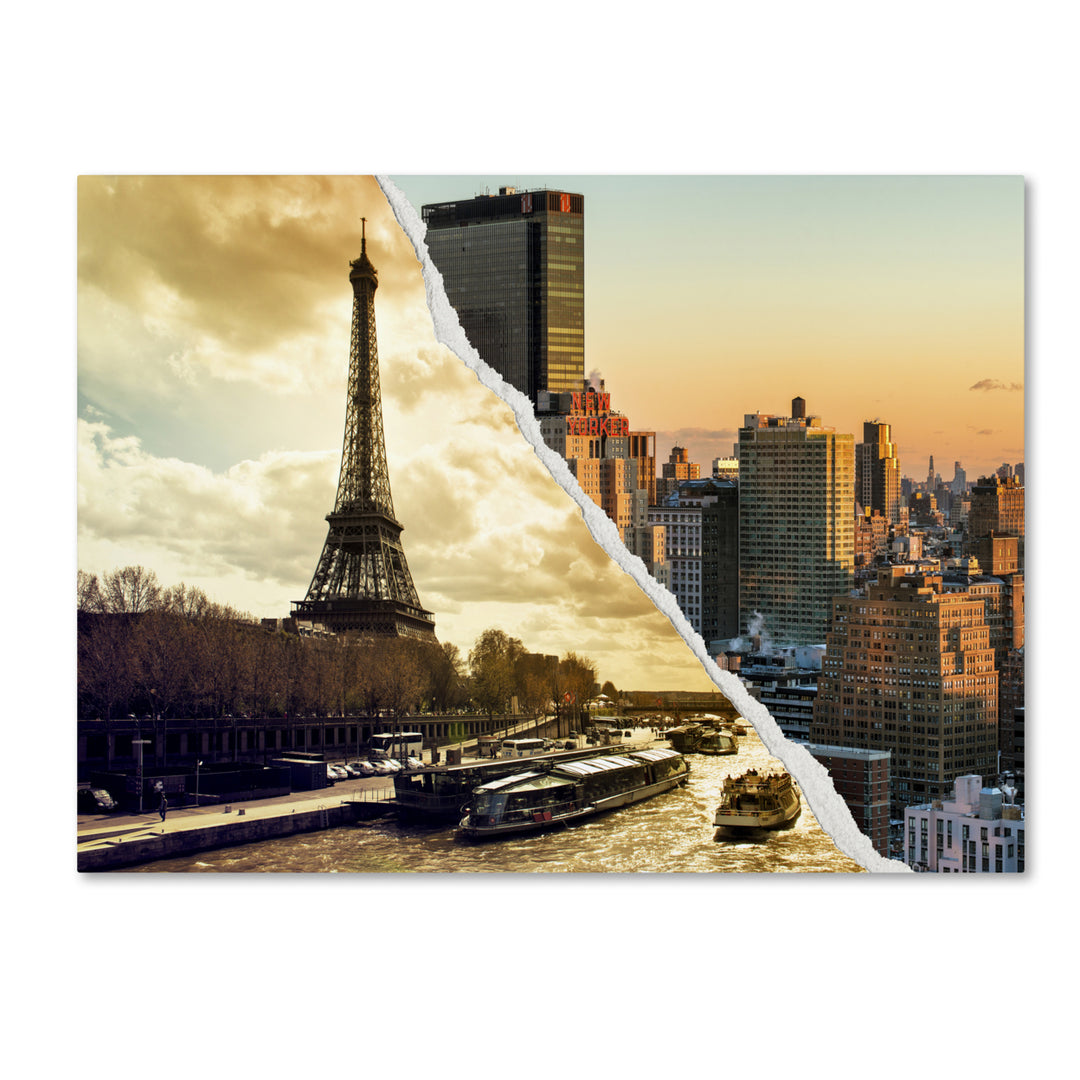 Philippe Hugonnard Sunset in Paris and  York Canvas Art 18 x 24 Image 1