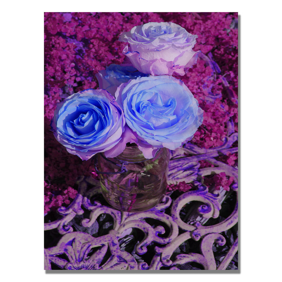 Patty Tuggle Blue and Pink Roses Canvas Art 18 x 24 Image 1