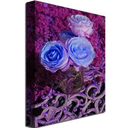 Patty Tuggle Blue and Pink Roses Canvas Art 18 x 24 Image 3