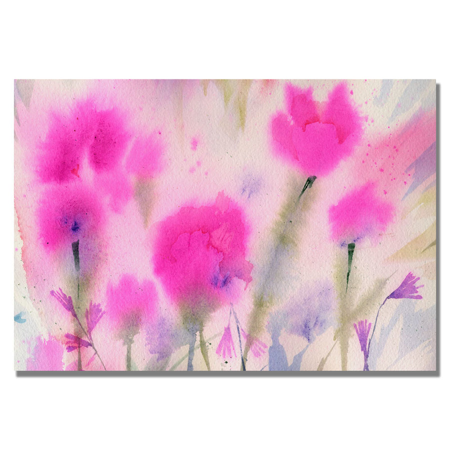 Sheila Golden Fushia Flowers Canvas Art 18 x 24 Image 1