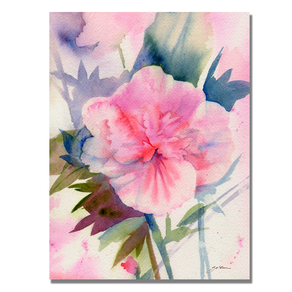 Shelia Golden Pink Hibiscus Bloom Canvas Art 18 x 24 Image 1