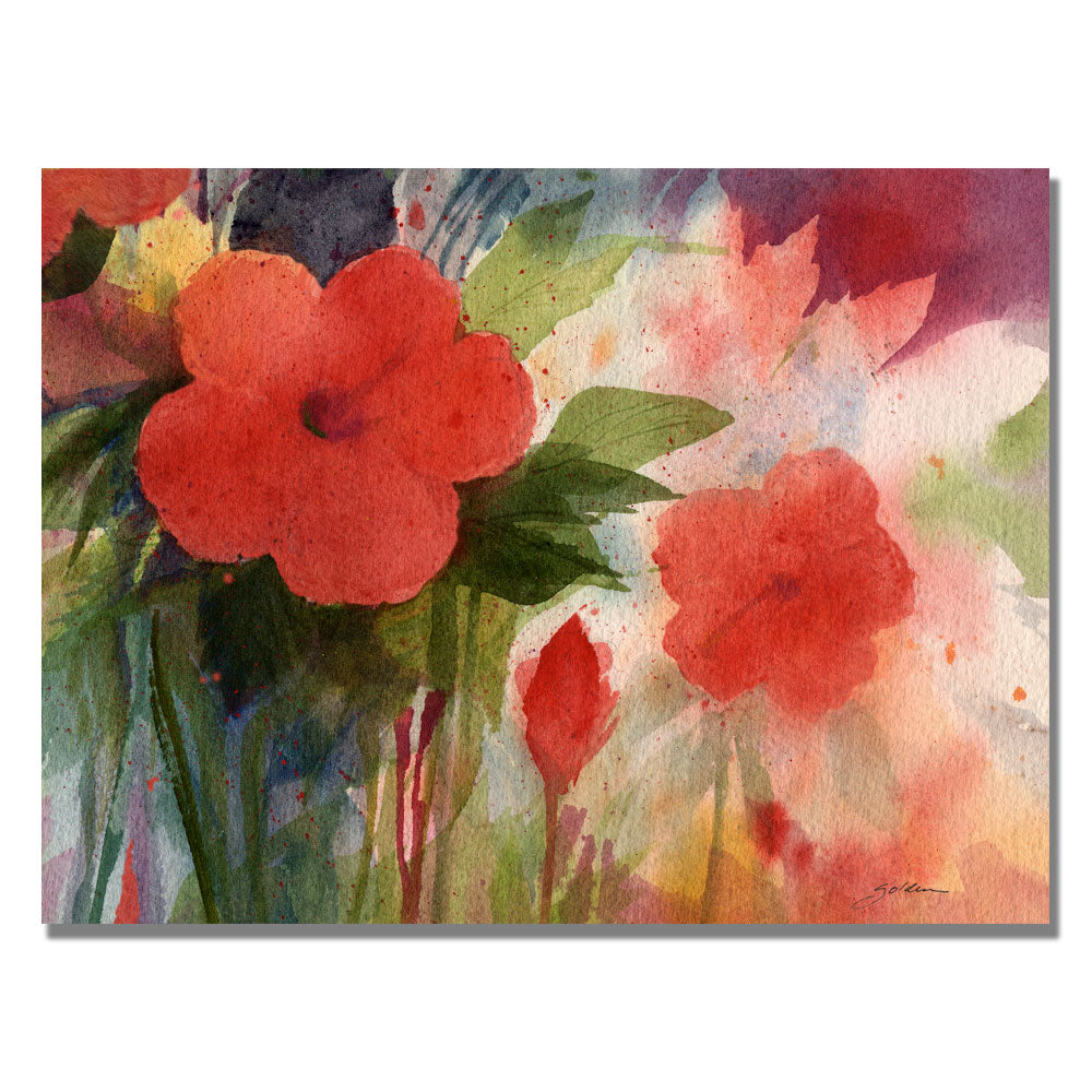 Sheila Golden Red BlossomsCanvas Art 18 x 24 Image 1