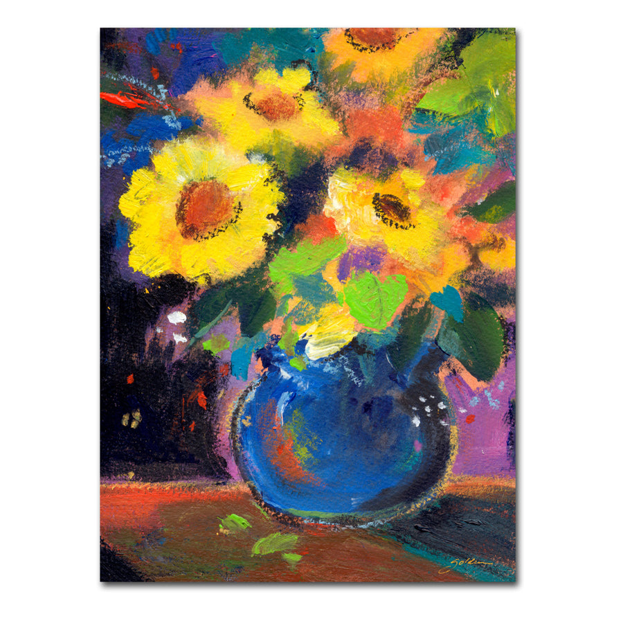 Sheila Golden Yellow Blue Canvas Art 18 x 24 Image 1