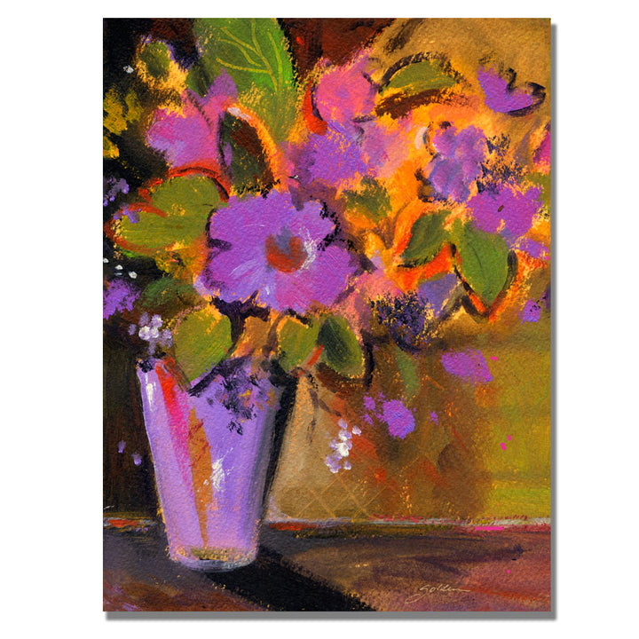 Shelia Golden Purple Magenta Flowers Canvas Art 18 x 24 Image 1