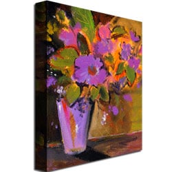 Shelia Golden Purple Magenta Flowers Canvas Art 18 x 24 Image 3