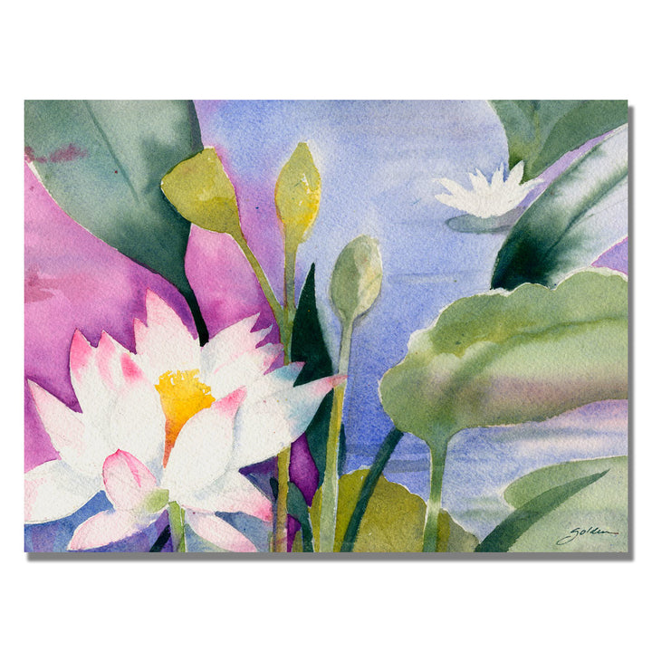 Sheila Golden Lotus Pond Canvas Art 18 x 24 Image 1