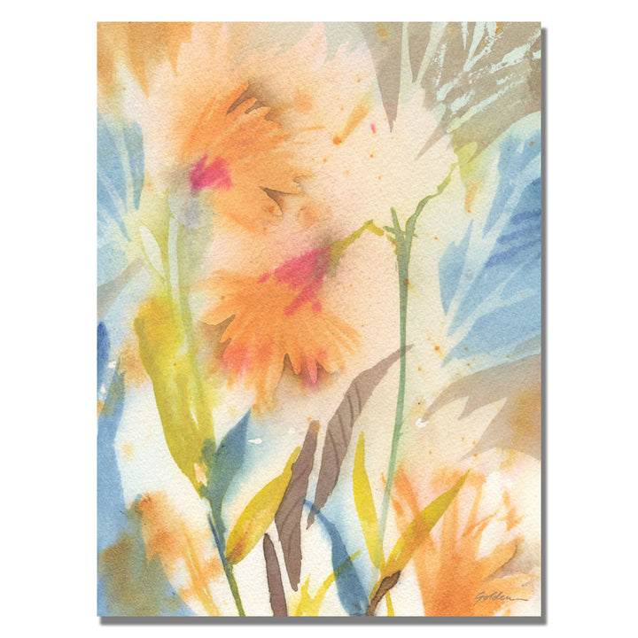 Sheila Golden Tropical Orange Flowers Canvas Art 18 x 24 Image 1