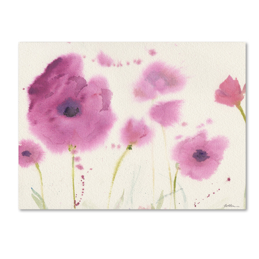 Sheila Golden Purple Poppies Canvas Art 18 x 24 Image 1