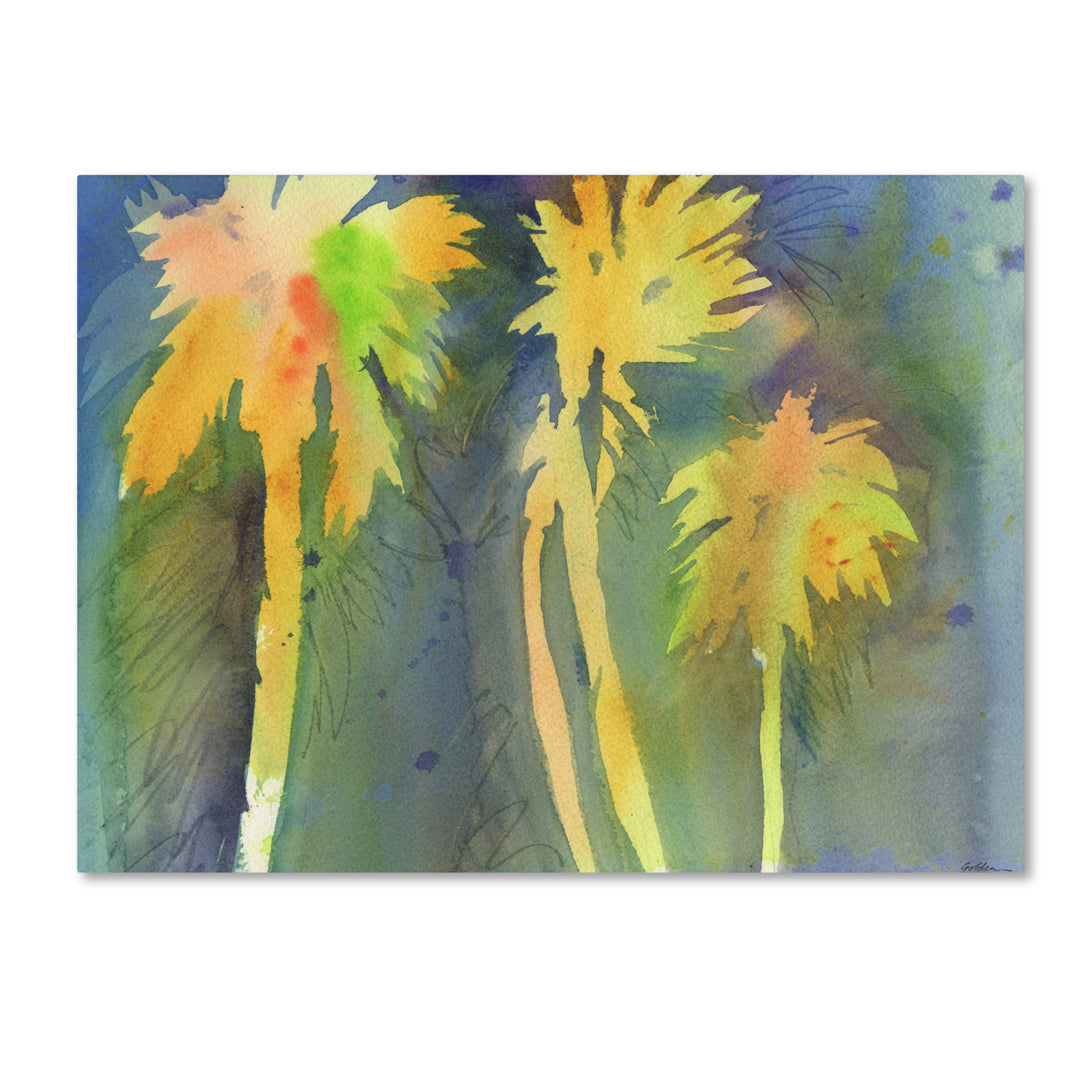 Sheila Golden Night Palms 3 Canvas Art 18 x 24 Image 1
