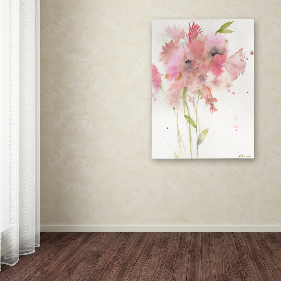 Sheila Golden Soft Pink Bouquet Canvas Art 18 x 24 Image 3