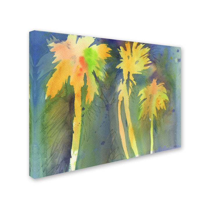 Sheila Golden Night Palms 3 Canvas Art 18 x 24 Image 2