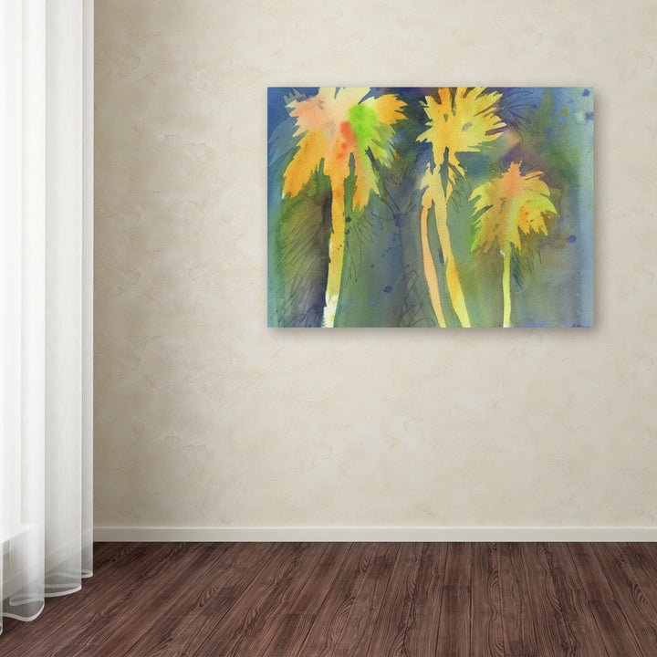 Sheila Golden Night Palms 3 Canvas Art 18 x 24 Image 3