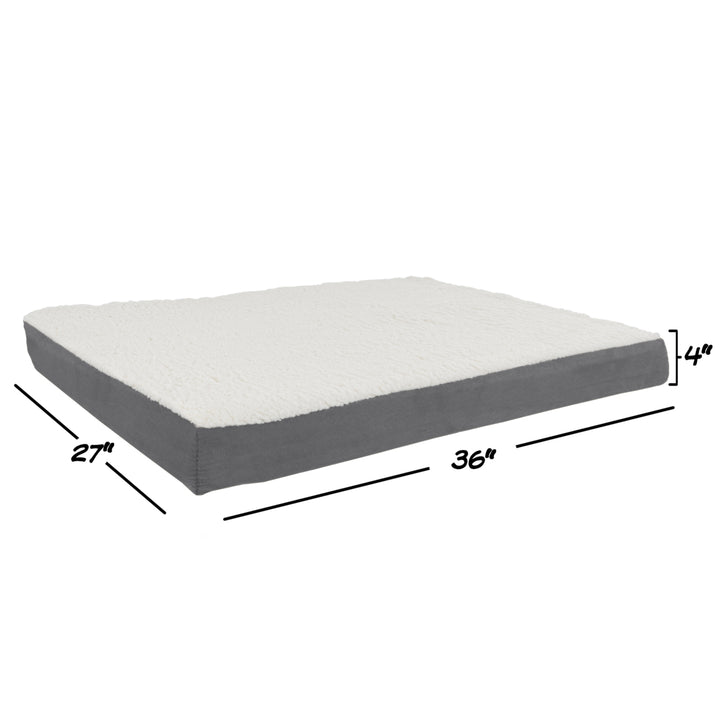 PETMAKER Orthopedic Memory Foam Pet Bed 36x27 Gray Removable Cover Non-Slip Image 3