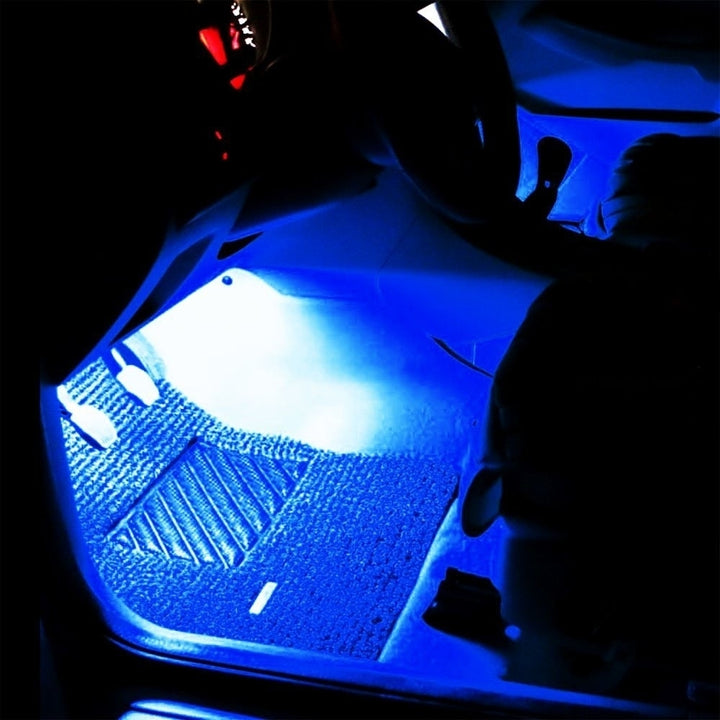 Zone Tech 4x 3LED 4 in1 Atmosphere Light Car Charge Blue Glow Interior Decorative Lamp 12V Image 5