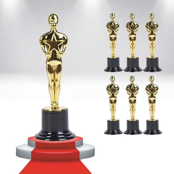 Hollywood Academy Award Gold Trophy 6PK Novelty Trophies for Parties Kids Adults Image 1