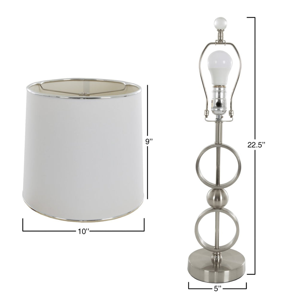 Set of 2 Modern Metal Matching Table Lamps with LED Bulbs and Shades Included Image 2