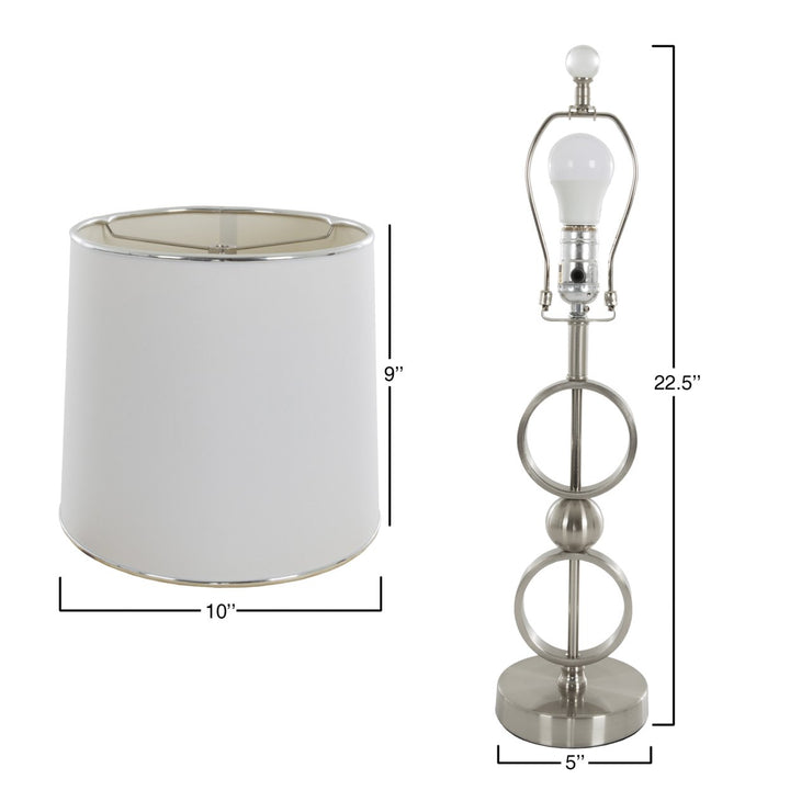 Set of 2 Modern Metal Matching Table Lamps with LED Bulbs and Shades Included Image 2