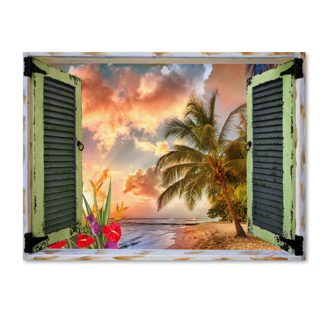 Leo Kelly Tropical Window to Paradise IV 14 x 19 Canvas Art Image 1