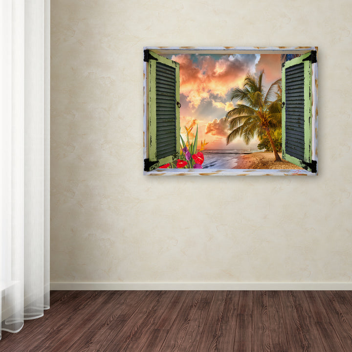 Leo Kelly Tropical Window to Paradise IV 14 x 19 Canvas Art Image 3