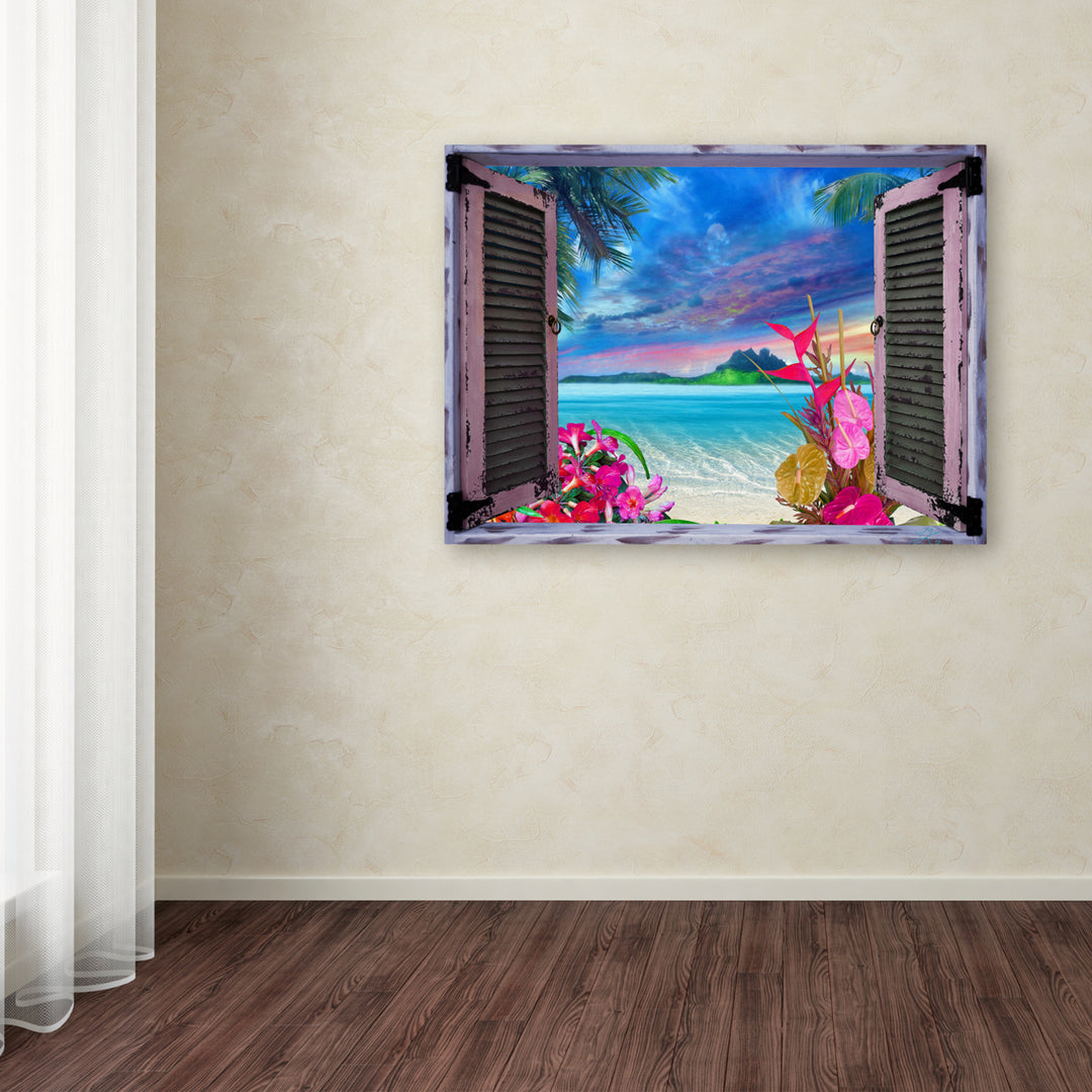 Leo Kelly Tropical Window to Paradise VII 14 x 19 Canvas Art Image 3