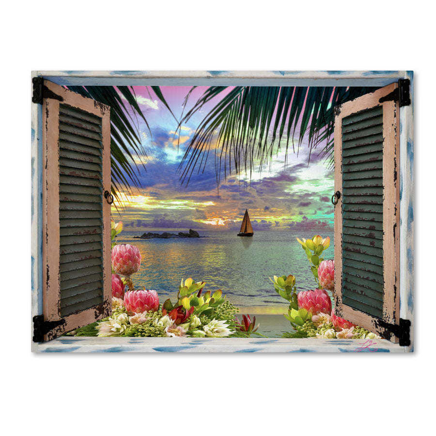 Leo Kelly Tropical Window to Paradise III Canvas Art 18 x 24 Image 1