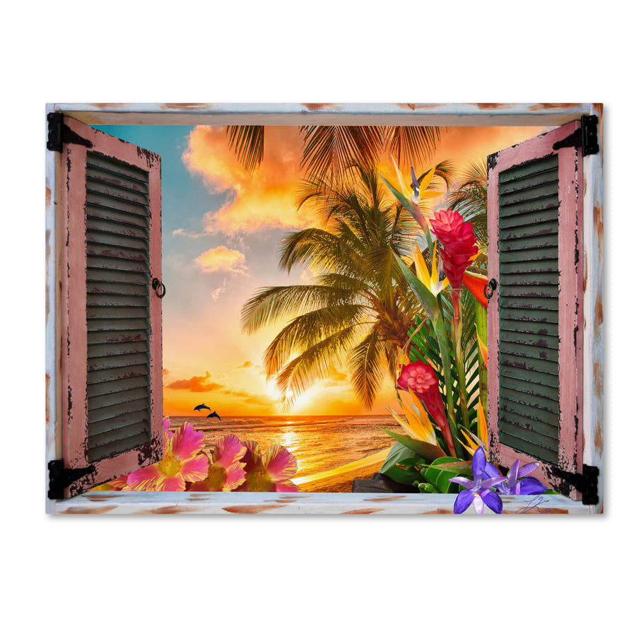 Leo Kelly Tropical Window to Paradise II Canvas Art 18 x 24 Image 1