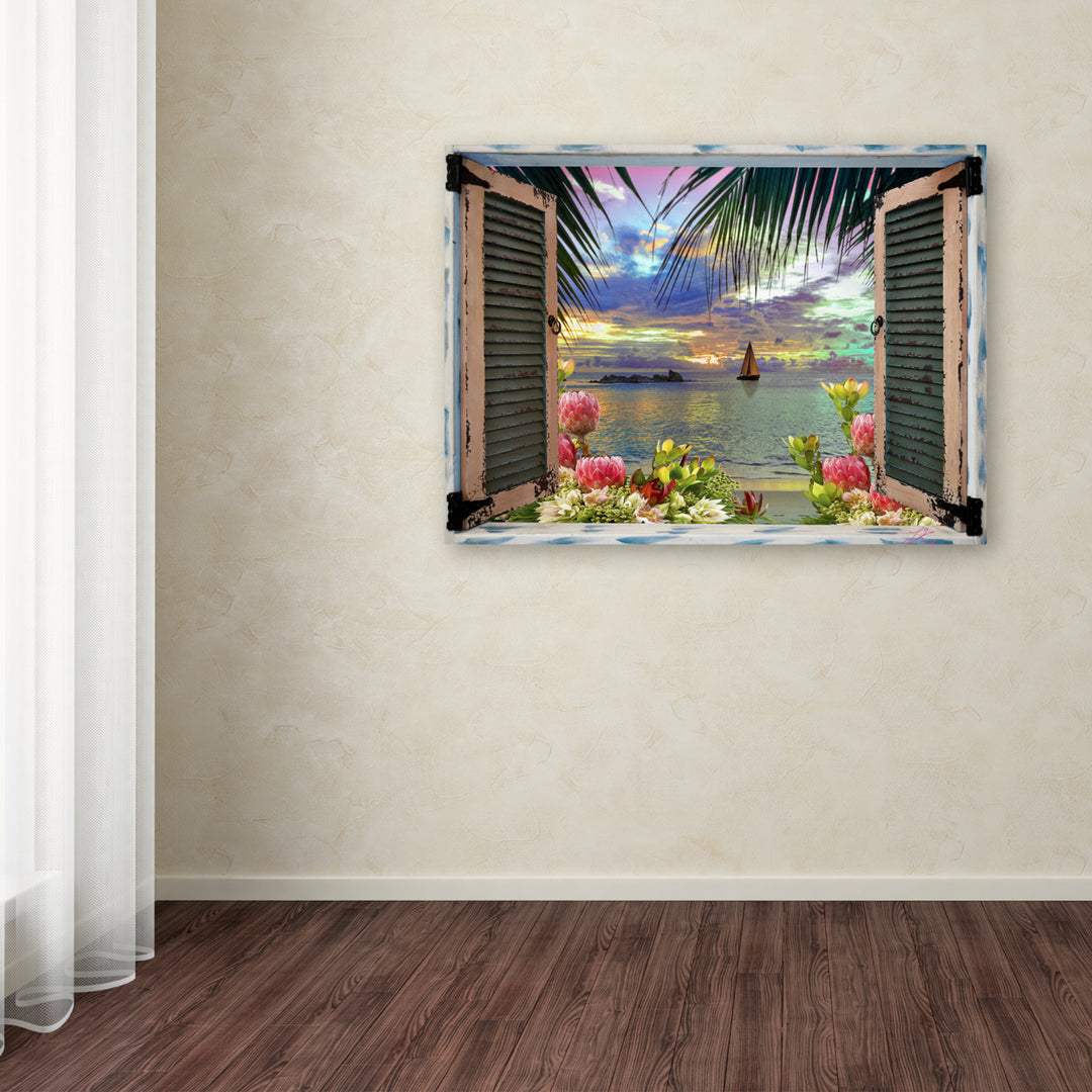 Leo Kelly Tropical Window to Paradise III Canvas Art 18 x 24 Image 3