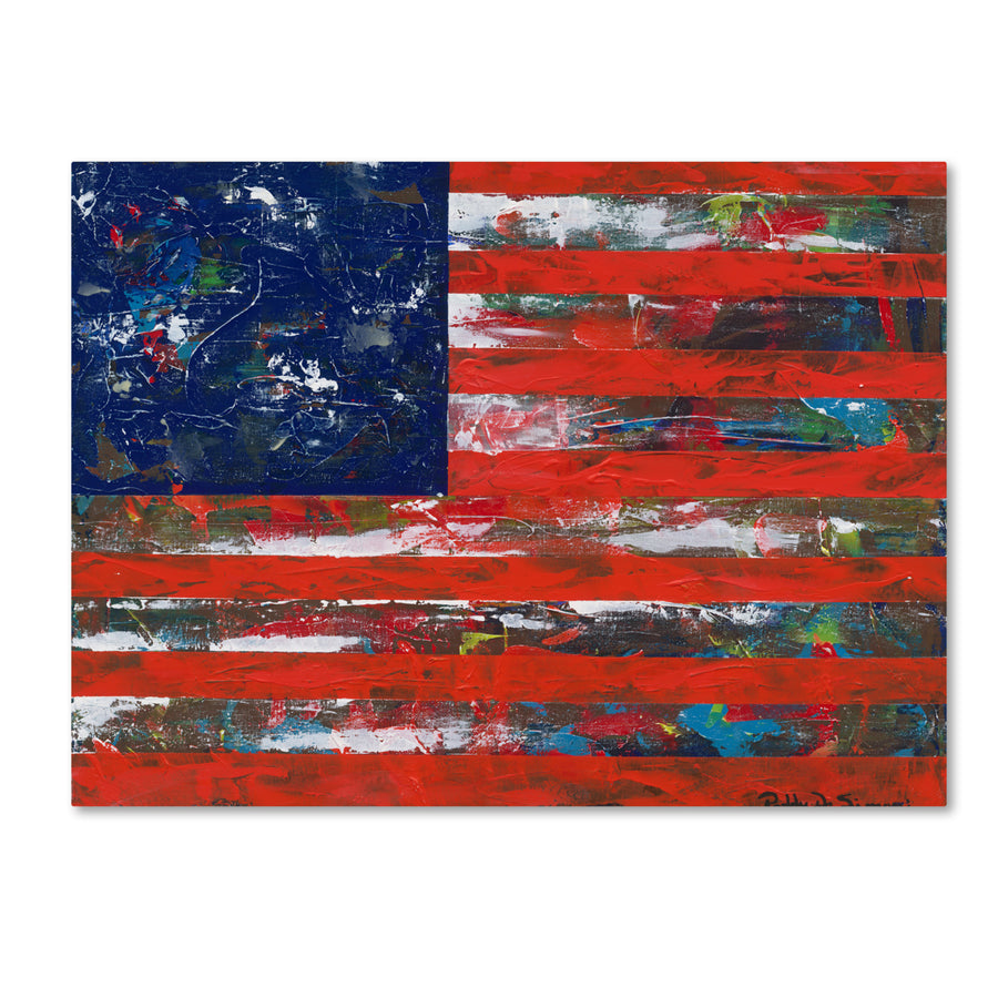 Patricia Alvez American Flag Canvas Art 18 x 24 Image 1