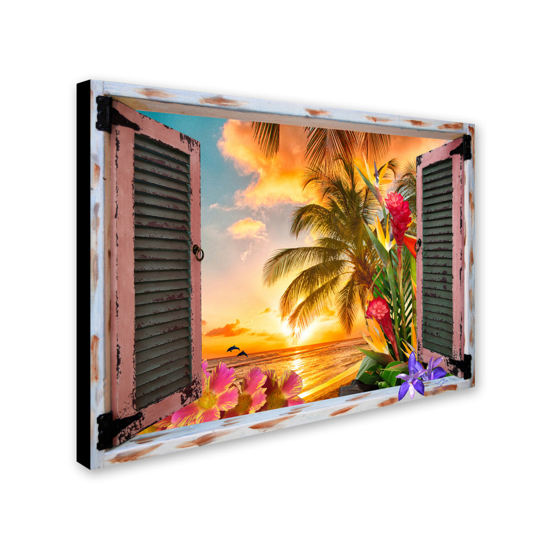 Leo Kelly Tropical Window to Paradise II Canvas Art 18 x 24 Image 2