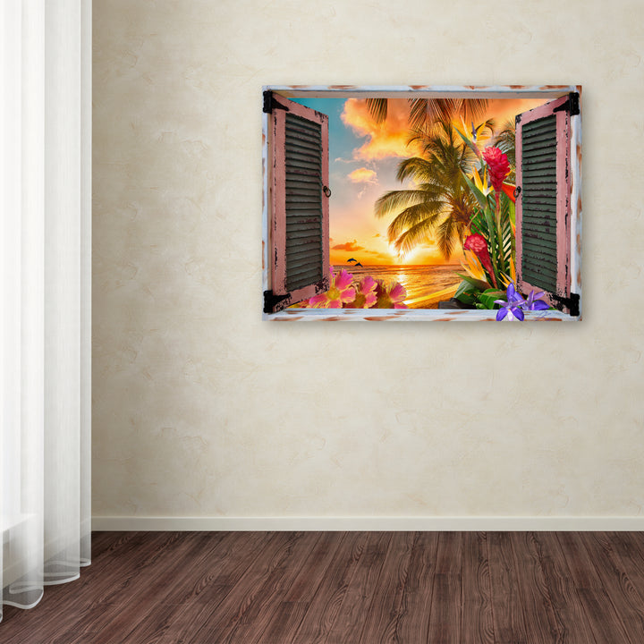 Leo Kelly Tropical Window to Paradise II Canvas Art 18 x 24 Image 3