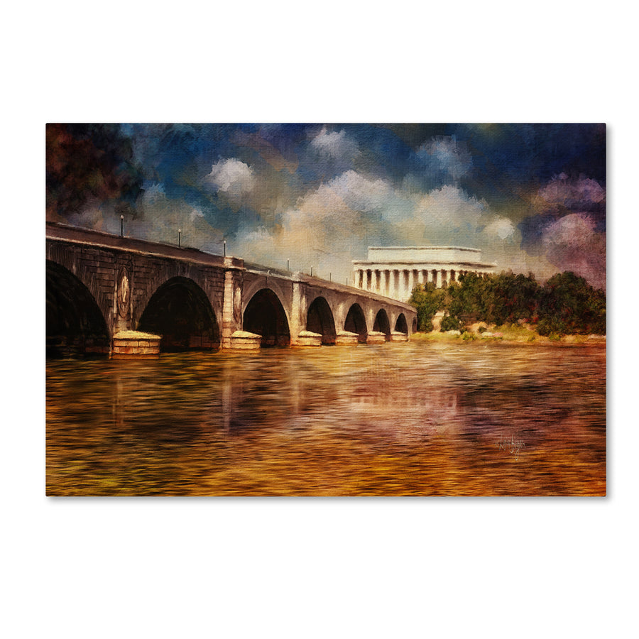 Lois Bryan Arlington Memorial Bridge and Lincoln Memorial Canvas Art 16 x 24 Image 1