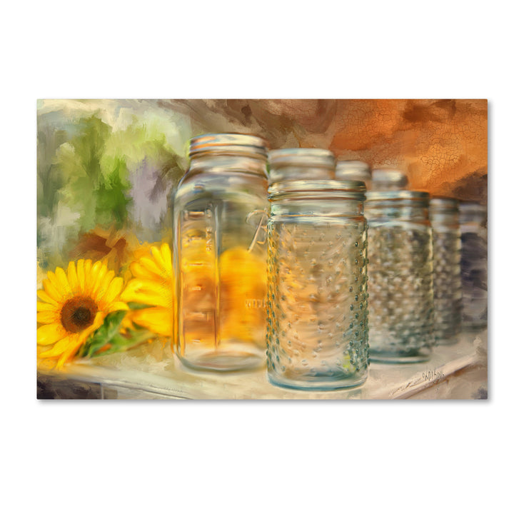 Lois Bryan Sunflowers and Jars Canvas Art 16 x 24 Image 1